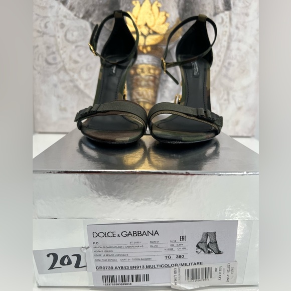 DOLCE AND GABBANA Baroque DG sandals in camouflage patchwork EU:38 - Picture 3 of 12